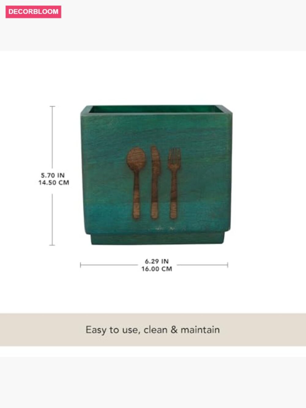 Handcrafted Mango Wood Utensil Holder – Kitchen Tool Crock & Countertop - Picture 3 of 7